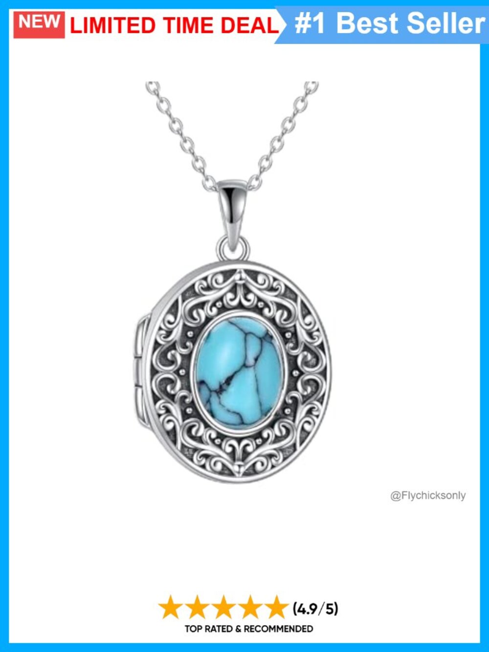 925 Sterling Silver Sunflower Photo Locket Necklace 18+2 Inch